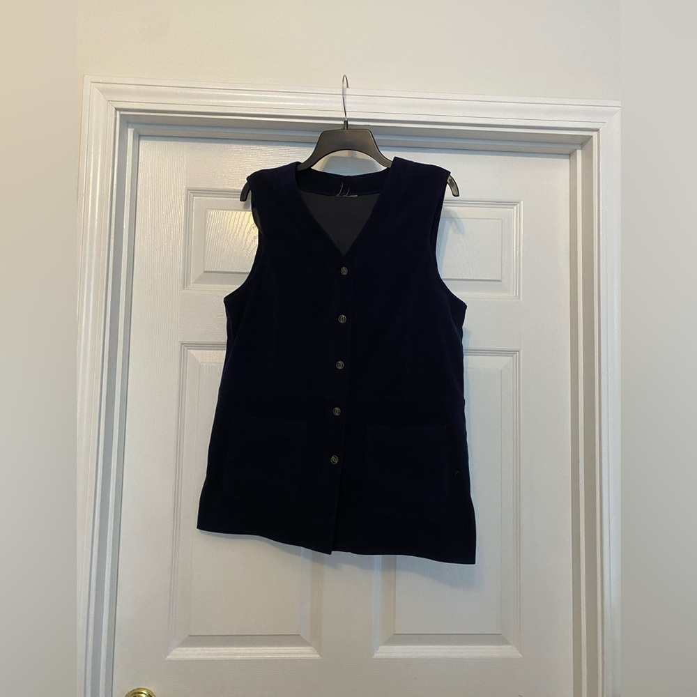 Women’s dark blue vintage vest.